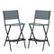 Costway Set of 2 Outdoor Bar Chair Folding Bar Height Stool with Metal Frame Blue/Coffee